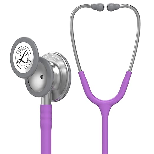 3M Littmann Classic III Monitoring Stethoscope, 5832, More Than 2X as Loud, Weighs Less, Stainless Steel Chestpiece, 27" Lavender Tube