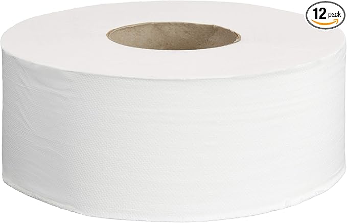 2-Ply White 9' Jumbo Roll Toilet Paper/Bath Tissue (416972)|Bulk for Business |Septic Safe |Compatible with Universal Dispensers|FSC Certified |1000 feet per Roll (12 Rolls)()