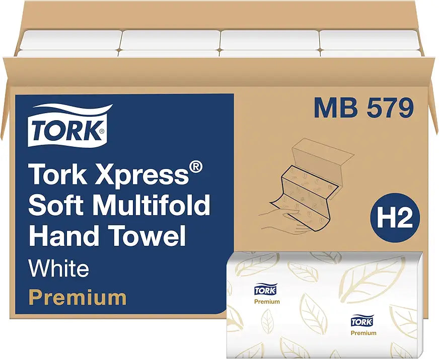 Multifold Paper Hand Towels White, H2 System Compatible 16 Packs X 135 Towels Each