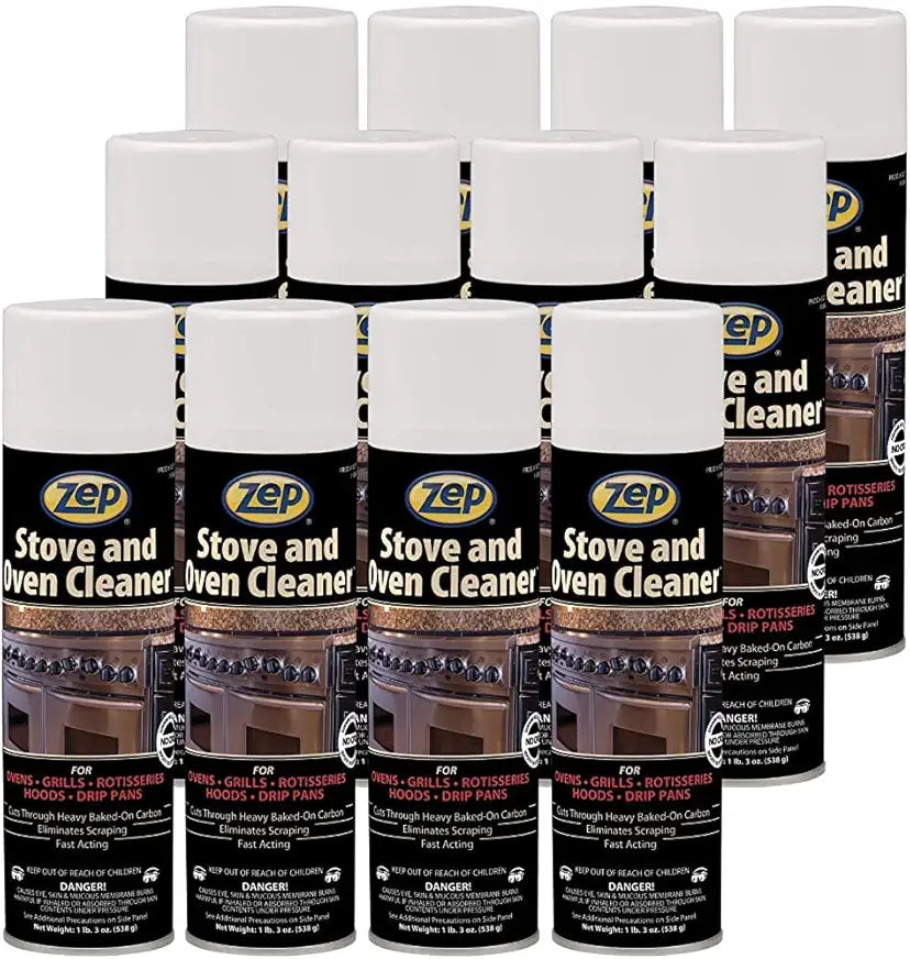 Zep Heavy-Duty Foaming Oven and Stove Cleaner - 19 oz (Case of 12) 27101 - Commercial Strength, Clings to sides, Hoods, and Racks