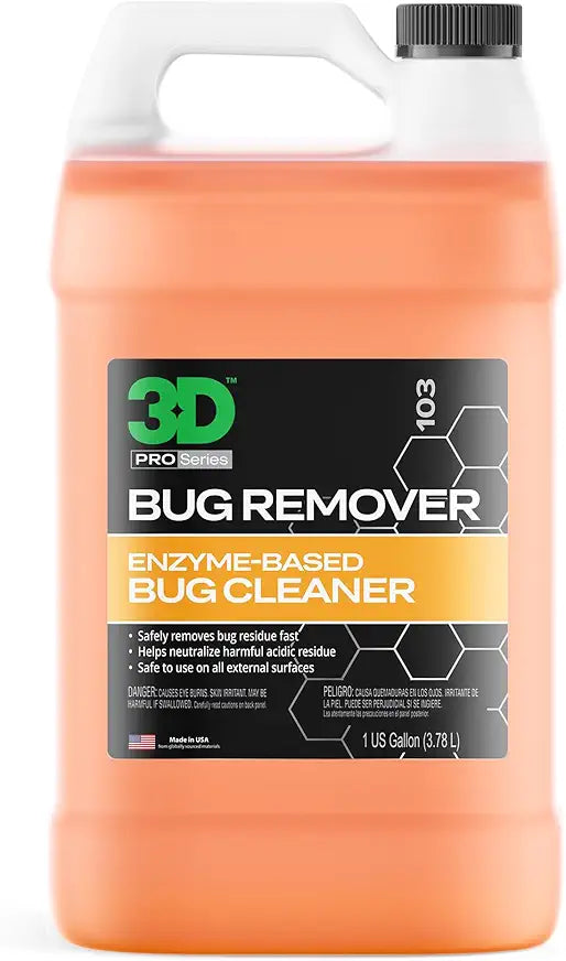 3D Bug Remover - All Purpose Exterior Cleaner & Degreaser to Wipe Away Bugs on Plastic, Rubber, Metal, Chrome, Aluminum, Windows & Mirrors, Wax & Clear Coat (Gallon)