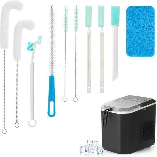 AIEVE Ice Machine Cleaner Brush Sets, 10 Pcs Ice Maker Cleaner Tools Kits with Crevice Cleaning Brush and Scrub Sponge