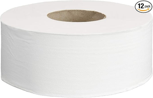 2-Ply White 9' Jumbo Roll Toilet Paper/Bath Tissue (416972)|Bulk for Business |Septic Safe |Compatible with Universal Dispensers|FSC Certified |1000 feet per Roll (12 Rolls)()