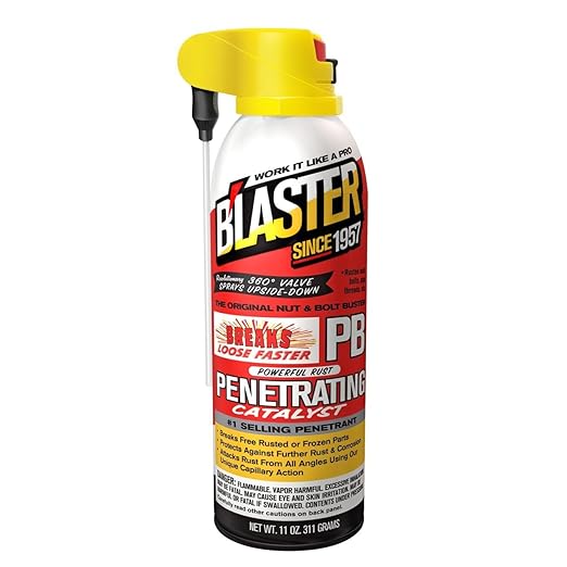 B'laster PB Blaster Penetrating Oil Spray, 11-oz Pack of 12 - Rust Prevention Spray -Unsticks Rusted Bolts - Anti Corrosion