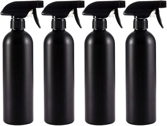 Plastic Spray Bottles Black for Cleaning Solutions 16 oz (Pack of 4), Heavy Duty Opaque Refillable Reusable Empty anti-degradation Leak-proof Sprayers for Home Garden Plant Kitchen