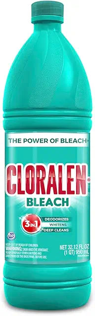 Cloralen Household Cleaning Liquid Bleach - 32.12 fl oz - 3-in-1 Multipurpose Cleaner for Laundry, Bathroom & Kitchen - Deodorizes, Whitens & Deep Cleans
