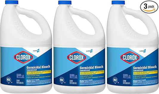 CloroxPro Clorox Germicidal Bleach, 121 Ounce Bottle, Pack of 3 (Package May Vary)