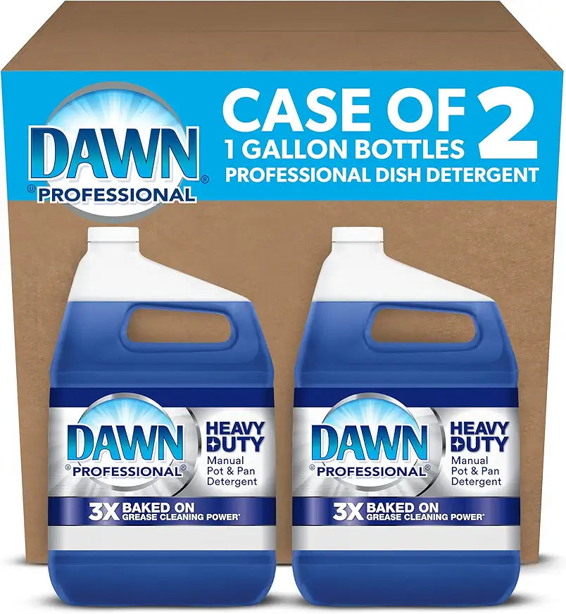 Dawn Professional Heavy Duty Manual Pot and Pan Dish Soap Detergent, 1 Gallon (Case of 2)