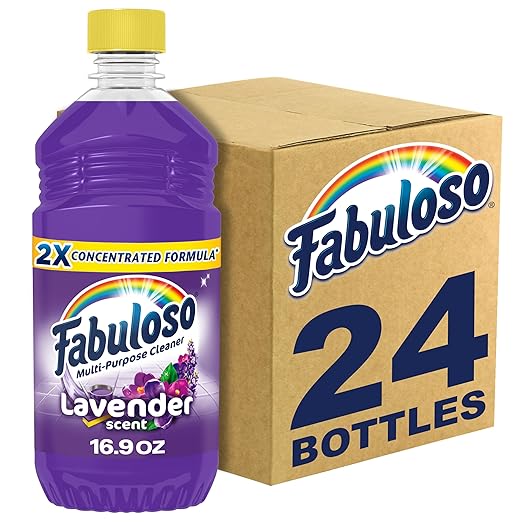Fabuloso All Purpose Cleaner Refill, Lavender, 405.6 Oz (16.9 Oz, 24 Pack) - Bulk Cleaning Supplies Bundle - Multi-Surface Cleaner, Mopping Solution - Office Supplies (153105)