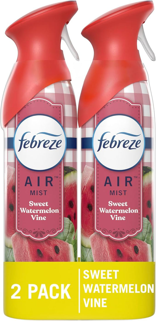 Febreze Air Freshener Spray, Odor-Fighting Room Spray, Sweet Watermelon Vine Scent, 8.8oz, 2 Count