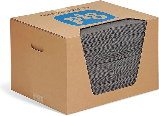 Pig Absorbent Mat Pads | Heavyweight | 15" W x 20" L | Each Pad Absorbs 28.16 oz | 100-Count | MAT240