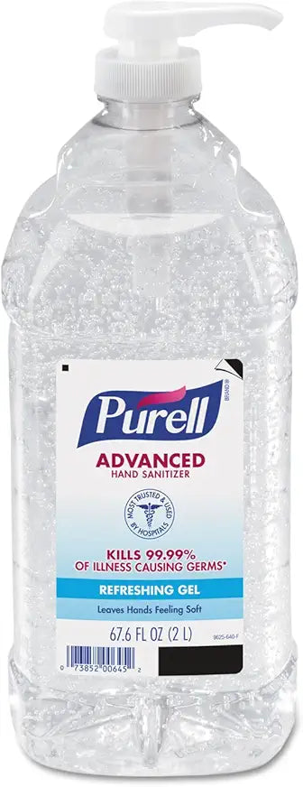 Purell Advanced Hand Sanitizer Refreshing Gel, Clean Scent, 2-Liter Pump Bottle (Pack of 1). 9625-04