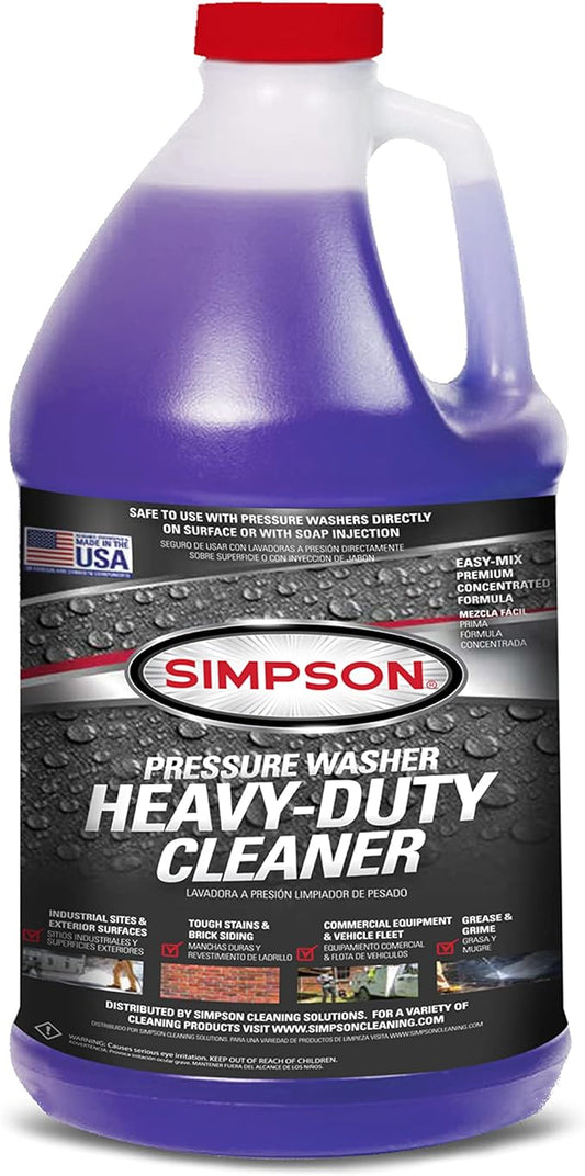 Simpson Cleaning 88282 Cleaner, Concentrated Soap Solution for Pressure Washers and Spray Bottles, Use on Concrete, Vinyl Siding, Appliances, Windows, Cars, Fences, Decks, Purple, 1 Gallon