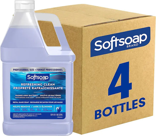 Softsoap Antibacterial Liquid Hand Soap Refill, Refreshing Clean, Moisturizing Hand Soap, 1 Gallon (Pack of 4)