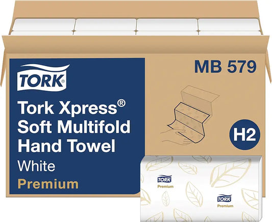 Multifold Paper Hand Towels White, H2 System Compatible 16 Packs X 135 Towels Each