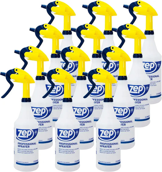 Zep Professional Sprayer Bottle - 32 oz (Case of 12) - HDPRO1 - Versatile Adjustable Nozzle Spray Bottles with a Fine Mist or Powerful Spray, Refillable for Diluted Concentrate